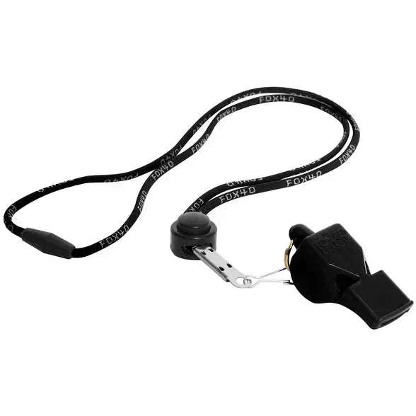 Fox 40 Classic Whistle With Lanyard Black