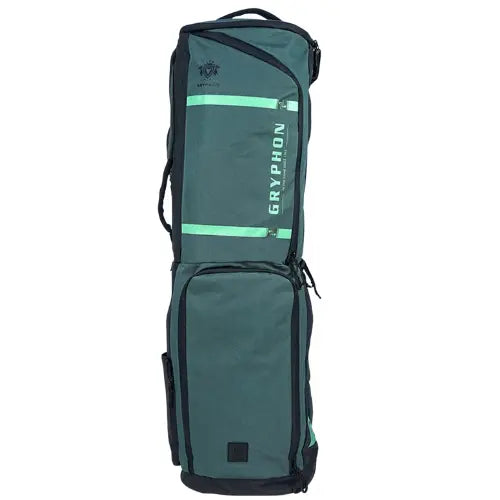 Green and black sports bag with 'Gryphon' branding on a white background