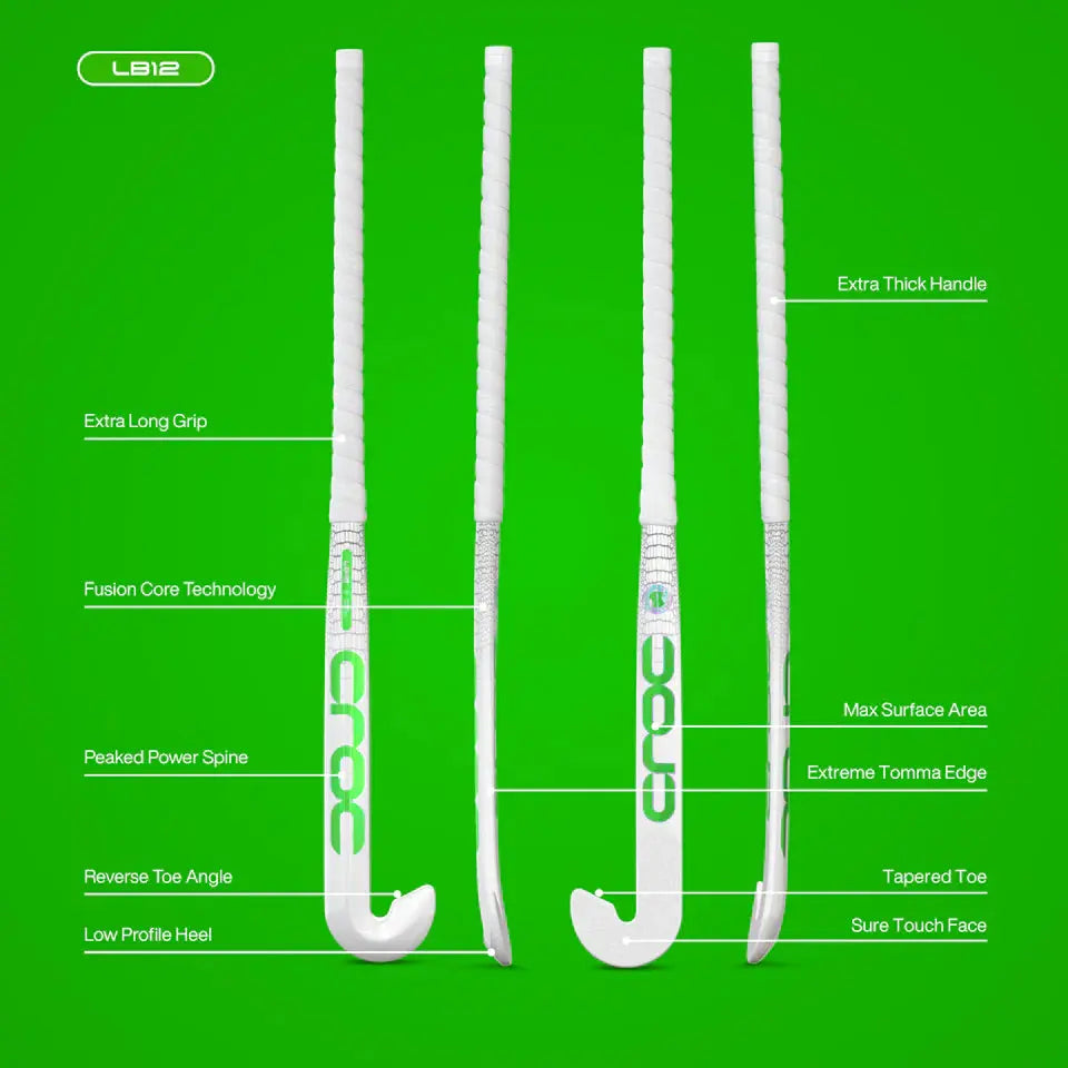 Croc LB12 White Field Hockey Stick - Elite Hockey - Field Hockey Shop Australia