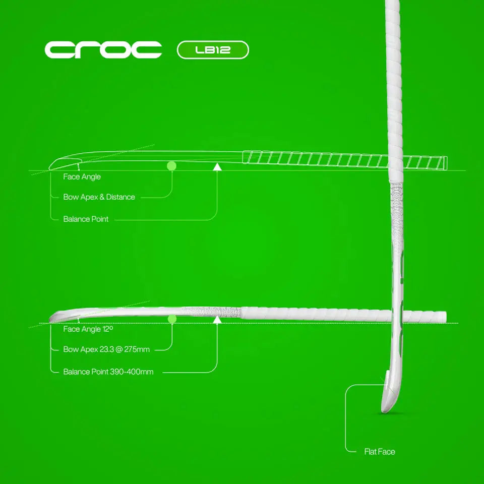 Croc LB12 White Field Hockey Stick - Elite Hockey - Field Hockey Shop Australia