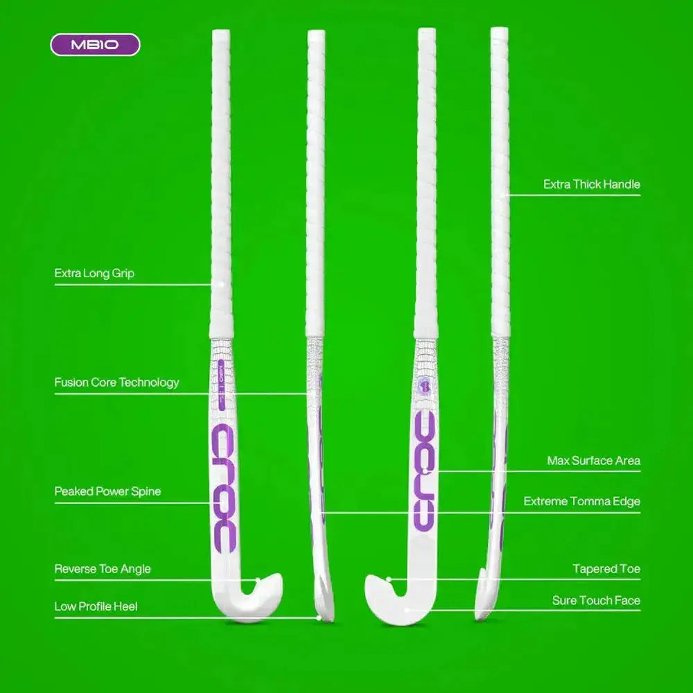 Croc MB10 White Field Hockey Stick - Elite Hockey - Field Hockey Shop Australia
