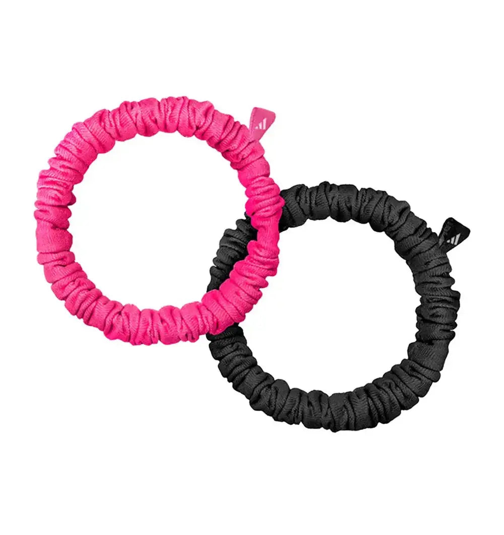 Adidas Hair Scrunchies 2 Pack Black/Lucid Pink - Elite Hockey - Field Hockey Shop Australia